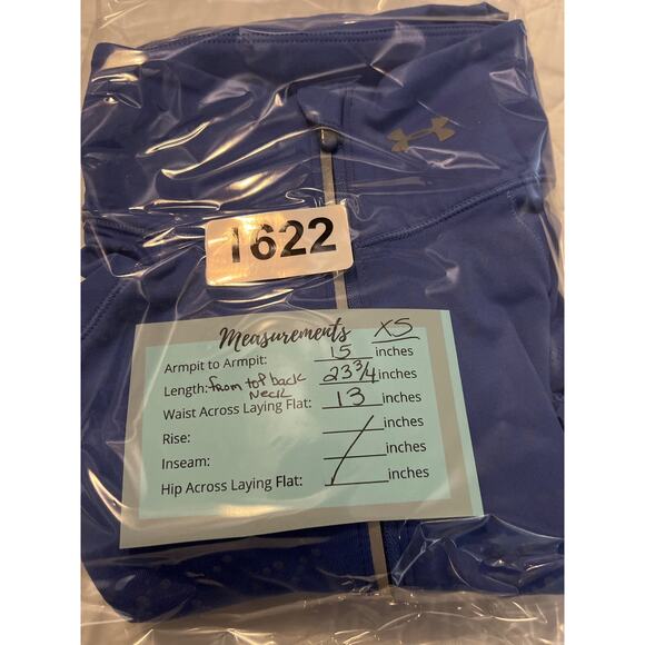 Under Armour Long Sleeve Light Blue Reflective Thumb Hole Zip Top XS - Picture 12 of 12